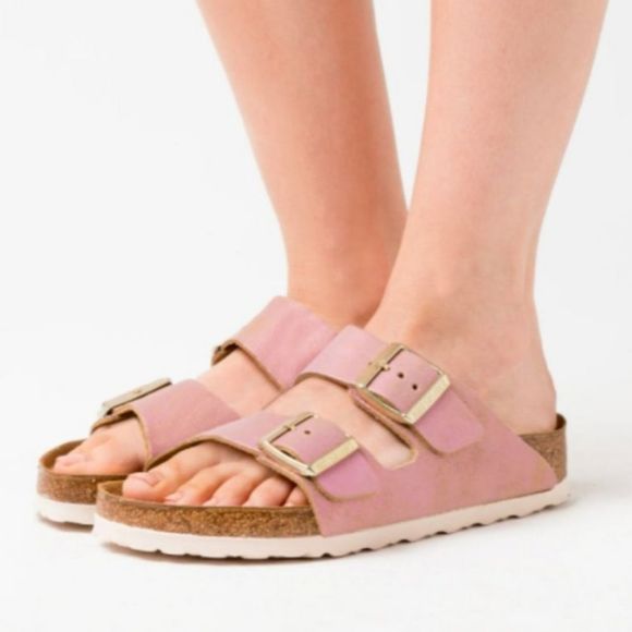 Birkenstock🌷Arizona Washed Metallic Pink Suede size 6 1/2, 37 - Picture 2 of 15
